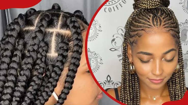 Woman fixing her braids at home using simple DIY braiding hacks